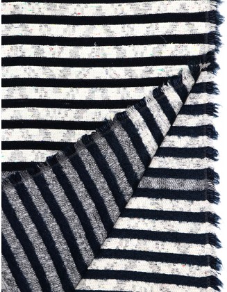 Stripe Jacquard With Row Fringes
