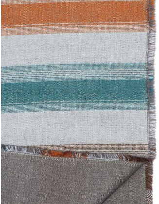 Multi Colour Check Scarf With Row Fringes