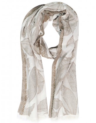 Jacquard Scarf with Raw Fringes