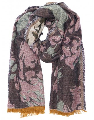 Jacquard Scarf With Row Fringes
