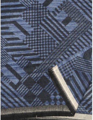 Geometrical Scarf With Row Fringes