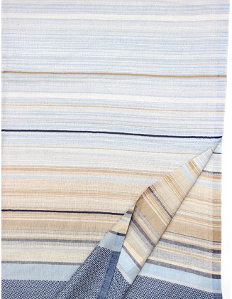 Stripe Jacquard Scarf with Row Fringes