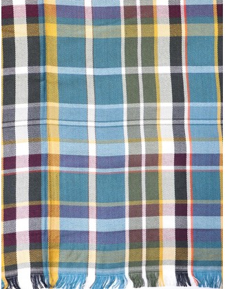 Multicolor Check Scarf with Row Fringes