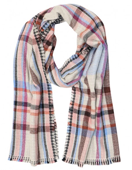 Jacquard Scarf with Row Fringes