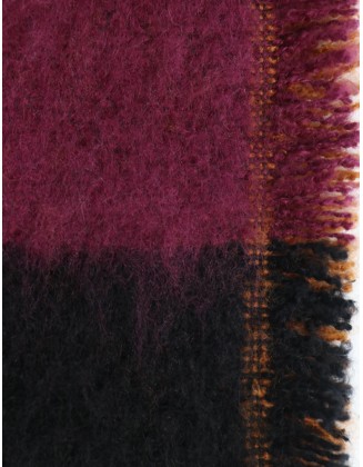 Color Block Jacquard Scarf with Row Fringes