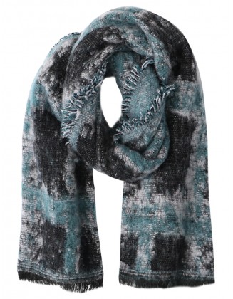 Jacquard Scarf with Row Fringes