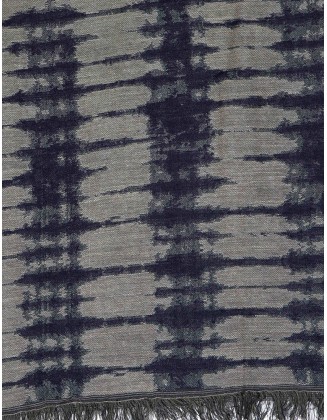 Tie Dye Jacquard Scarf with Raw Fringes