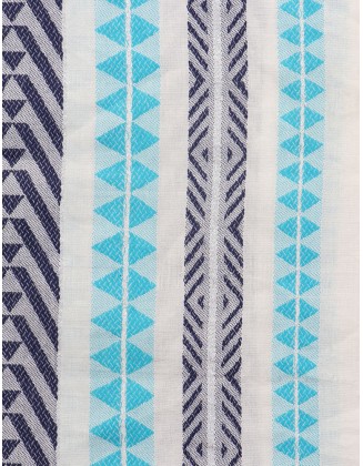 Geometrical Jacquard Scarf with Row Fringes
