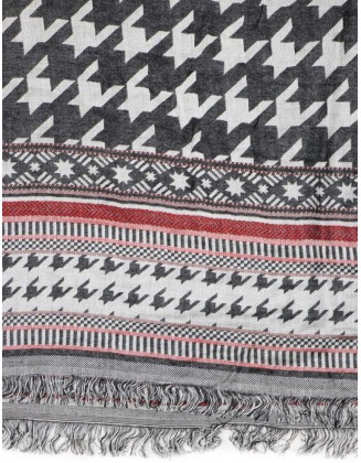 Hongthooth Jacquard Scarf with Raw Fringes