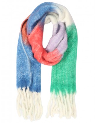 Multi Color Fluffy scarf with Bumbbles