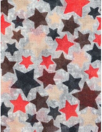 Star Printed scarf with Tassal