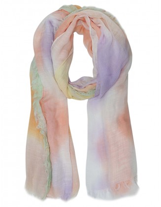 Tie-Dye Scarf with Row Fringes