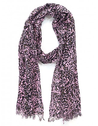 Animal Print Scarf with Over Dye