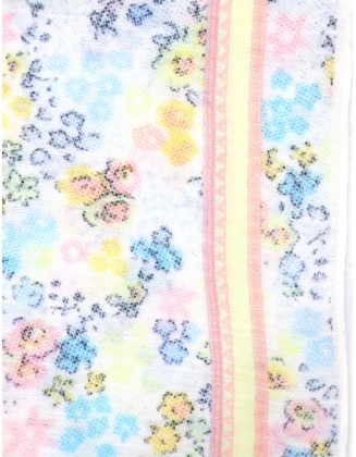 Flower Print Scarf with Border