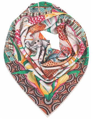 Safari Animal Print Square Scarf