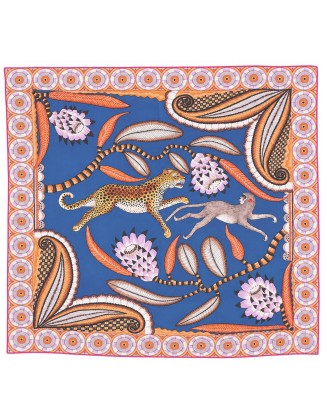 Blue Safari Animal Print Scarf