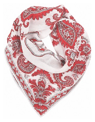 Red Skull Print Square Bandana Scarf